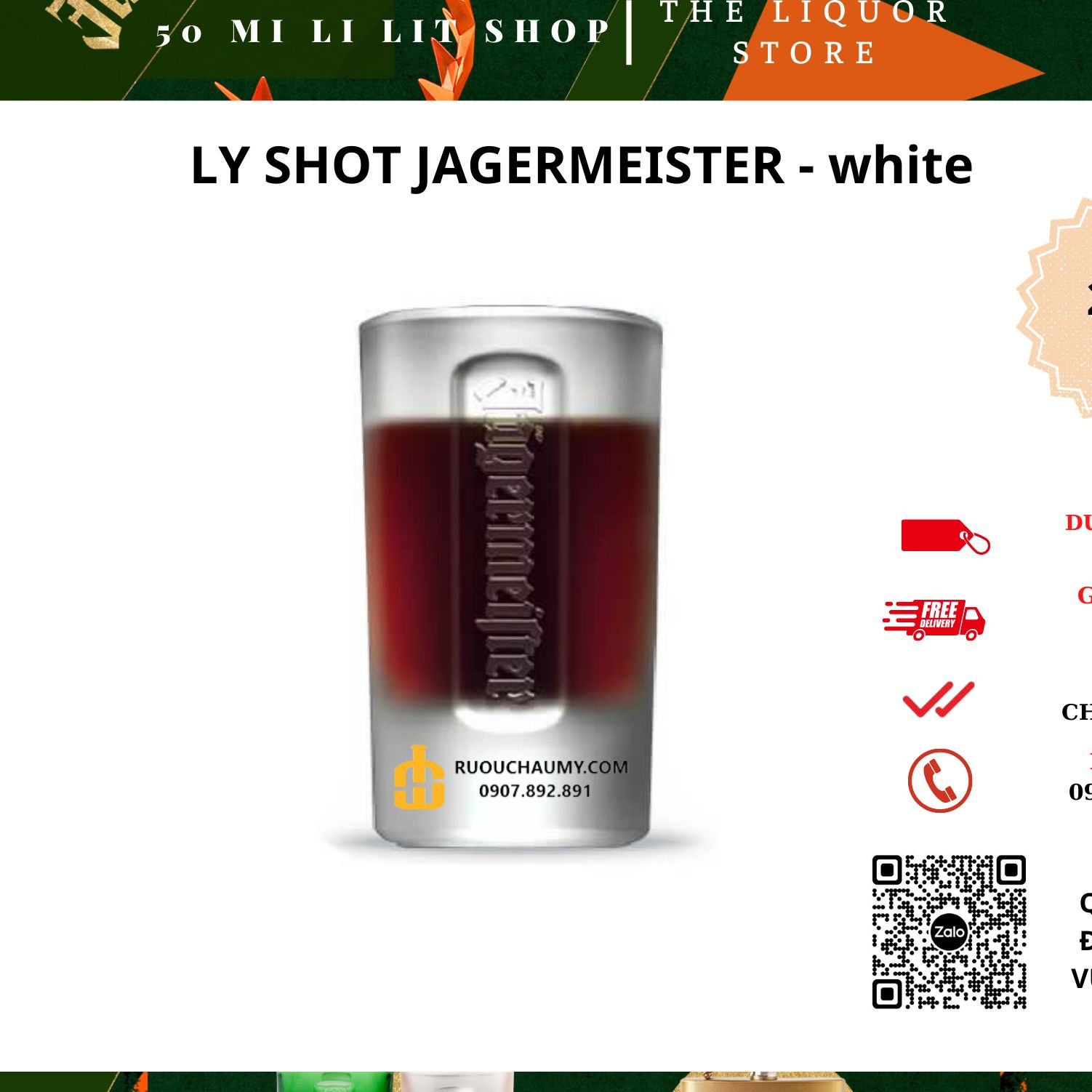 Ly shot trắng jagermeister 20ml