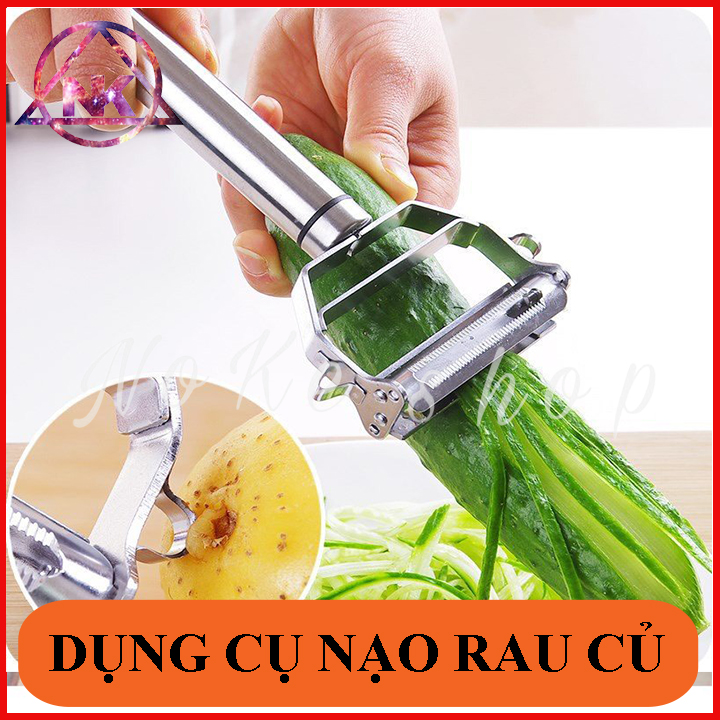 Nạo sợi rau 3 in 1 inox 304 - Đa dạng, nhiều công dụng như gọt rau củ quả, bào nhỏ cà rốt