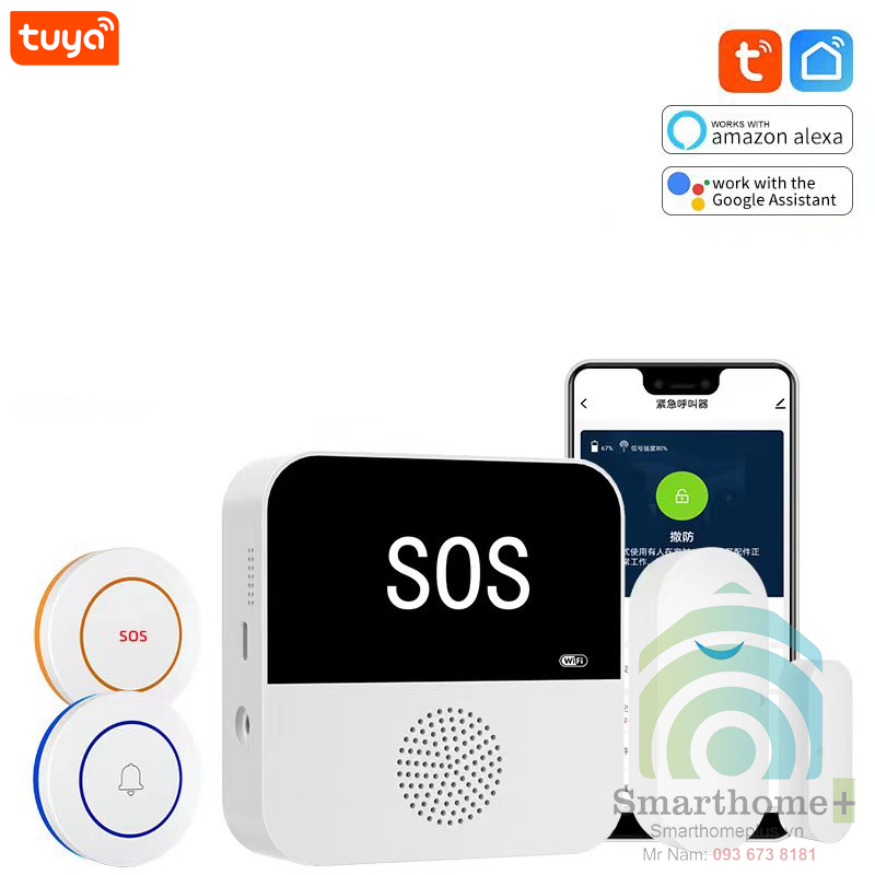 Bộ báo động báo khách chuông cửa wifi tuya shp-ck15