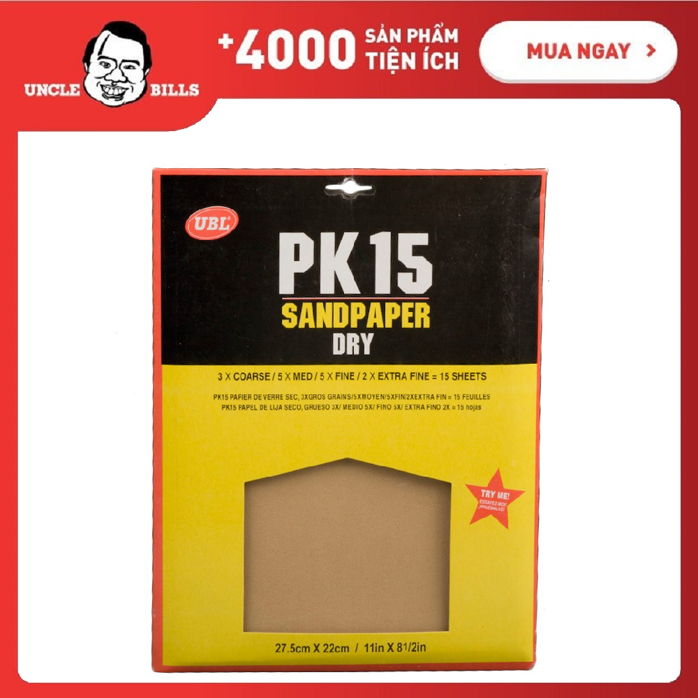Bộ 15 giấy nhám khô ubl hp0015