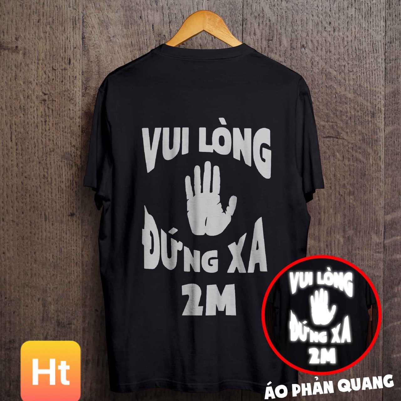 Áo phản quang in chữ vui lòng đứng xa 2HT3650