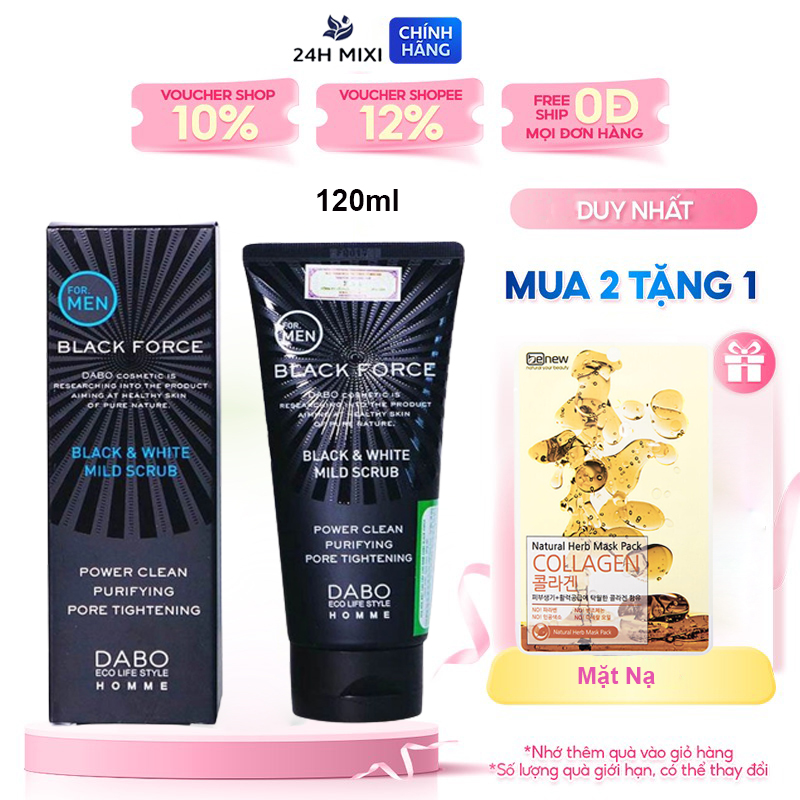 Sữa rửa mặt nam giới Dabo Black Force Hàn Quốc
