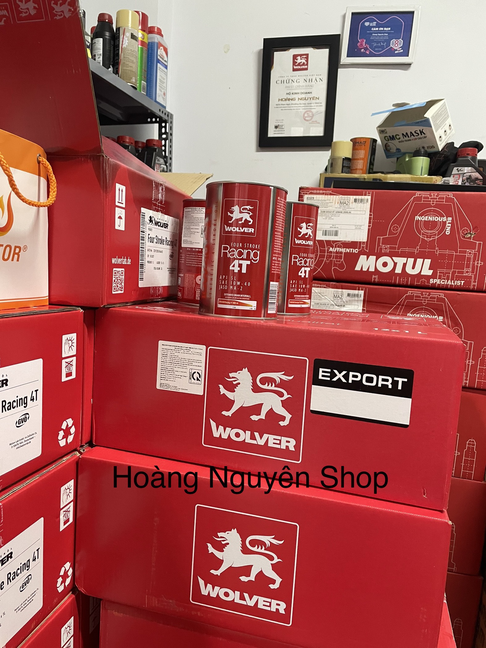 Thùng 6 -12 lon x 1 lít nhớt tổng hợp WOLVER RACING 4T 10W40 Nhập Khẩu Sản Xuất Đức SL MA2