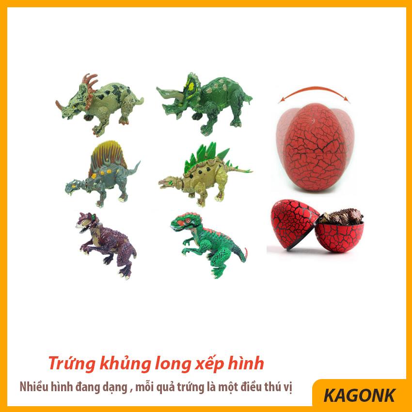 Đồ chơi trứng khủng long xếp hình Puzzle làm từ nhựa ABS nguyên sinh an toàn - Đồ chơi trẻ em Kagonk 291019