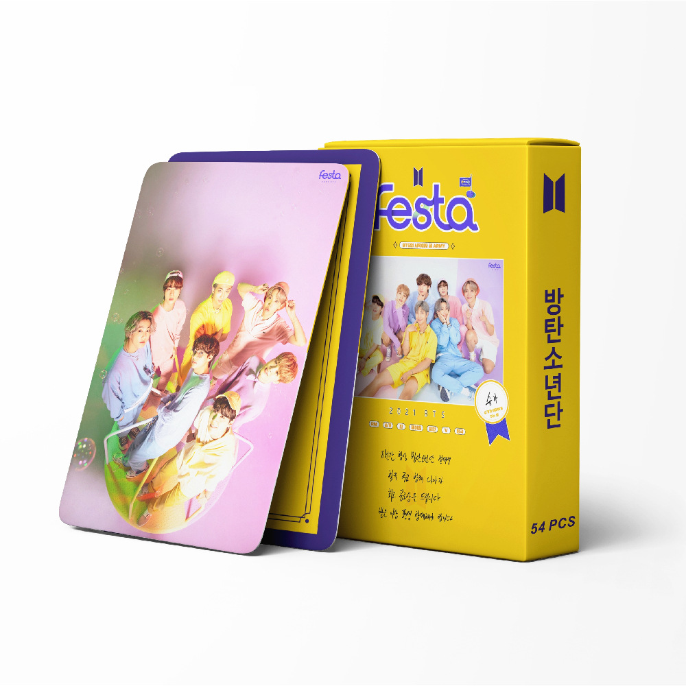 现货54张bts防弹少年团festa 2021 8周年小卡lomo卡明信片收藏卡