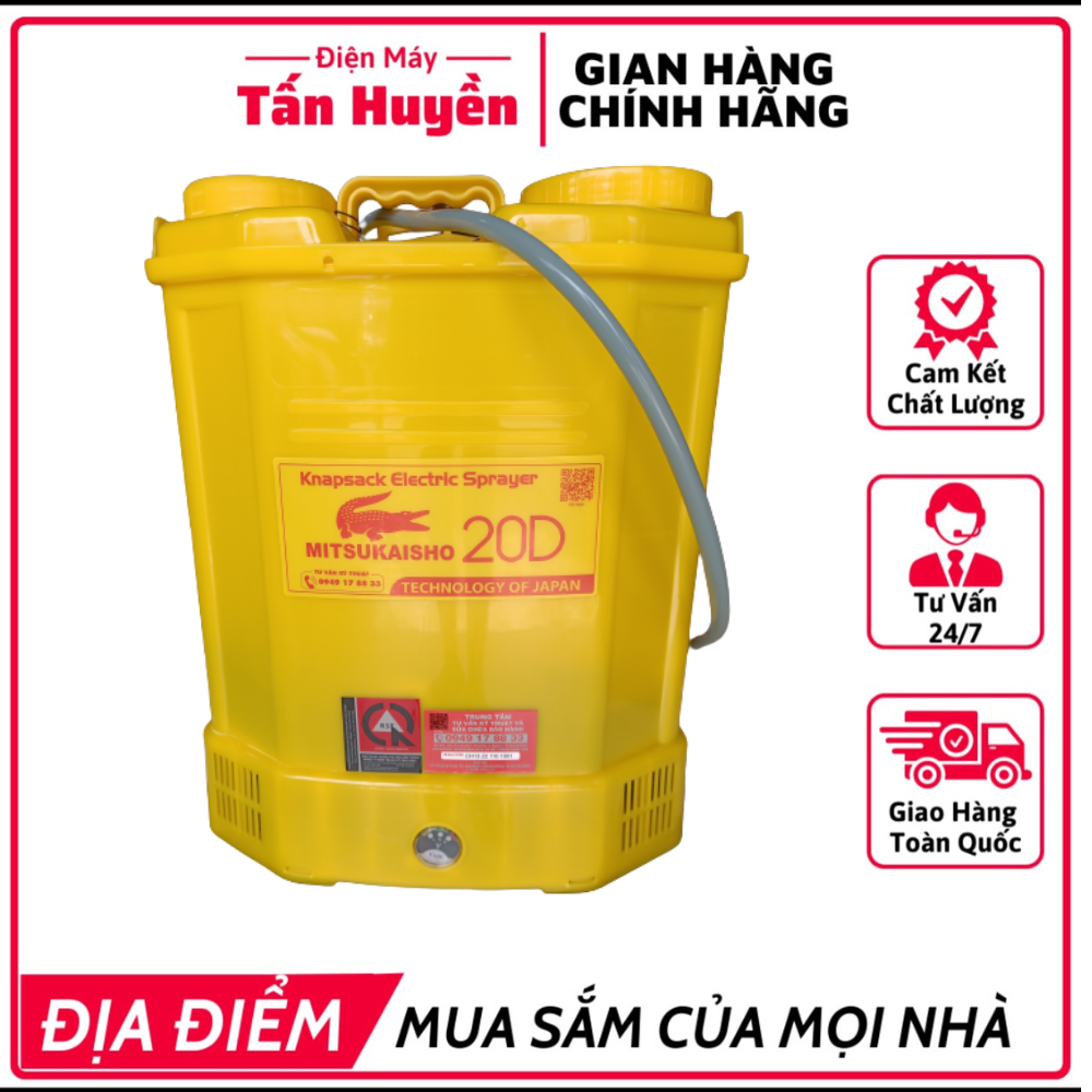 Bình phun điện mitsukaisho, bình phun điện cá sấu 20d, dung tích 16 lít - hàng chính hãng giá tốt – điện máy tấn huyền