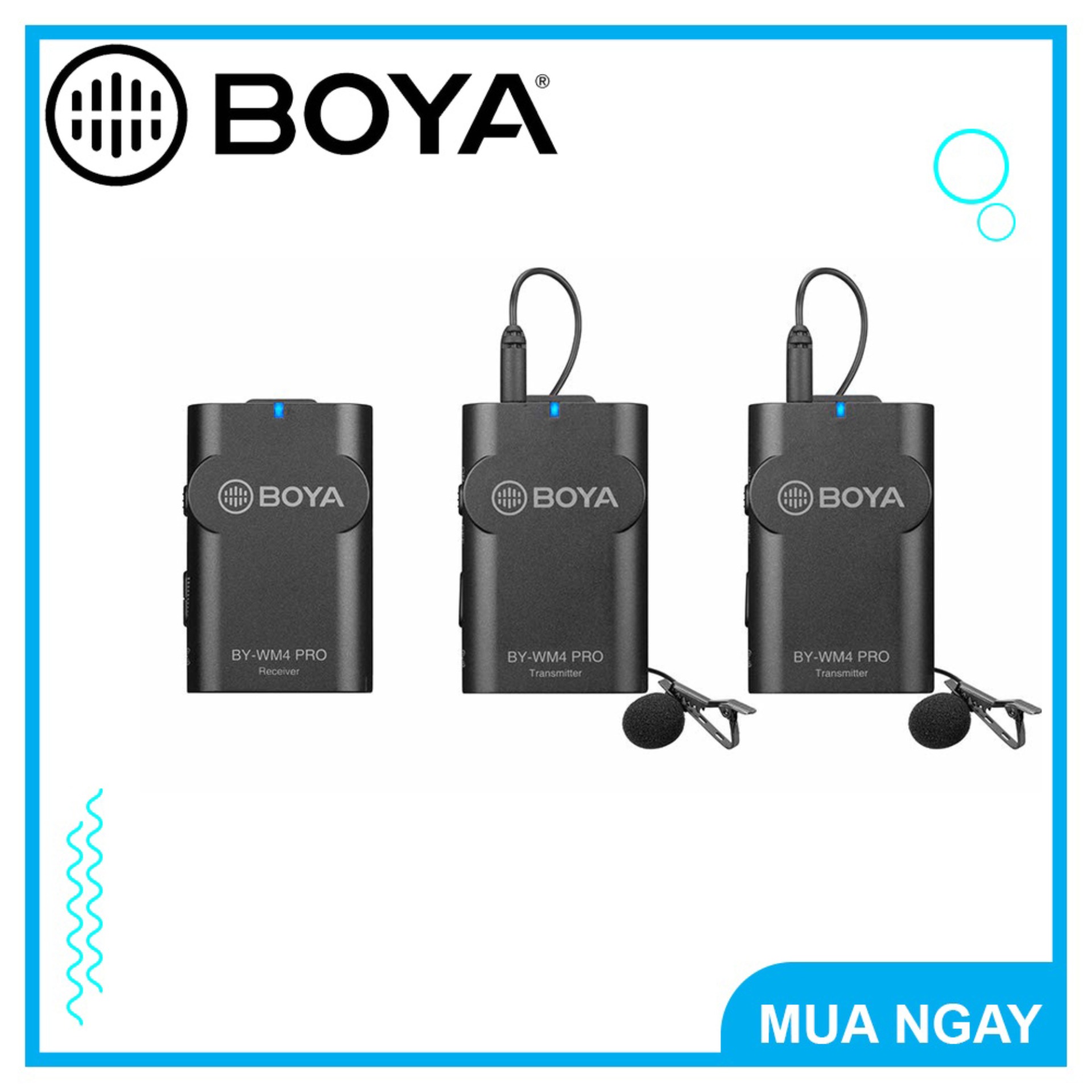 Mic thu âm không dây dành cho điện thoại và máy ảnh - boya by-wm4 pro k2
