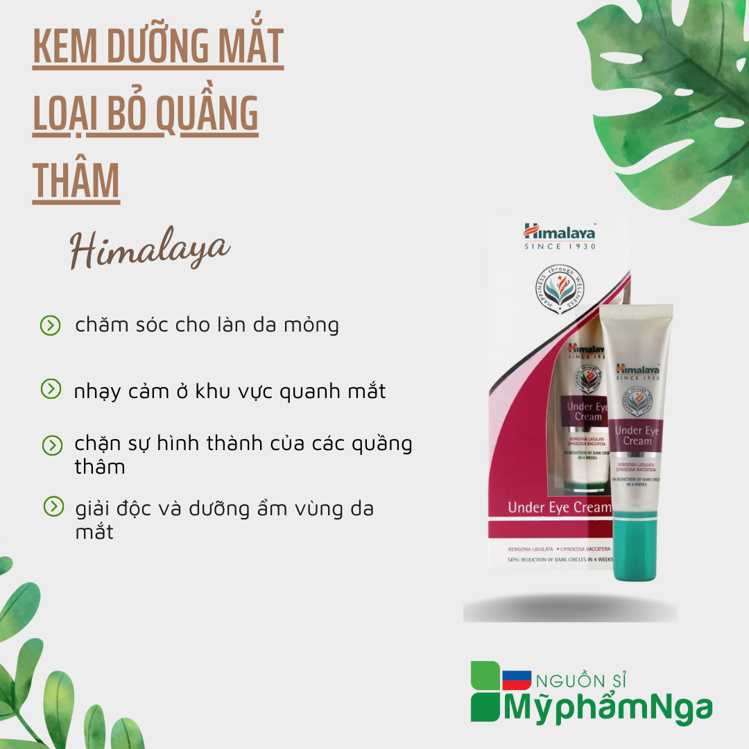 Kem dưỡng mắt loại bỏ quầng thâm, giảm bọng mắt, chống lão hóa himalaya under eye cream 15ml - kem mắt himalaya