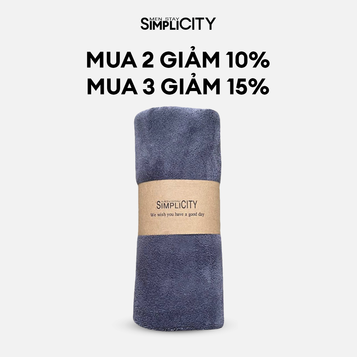 Khăn lau mặt khăn tắm nam Microfiber Men Stay Simplicity 35cm x 75cm