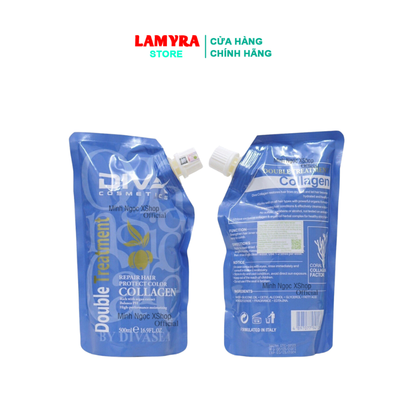 Kem ủ tóc, dầu hấp phục hồi Collagen Diva Protect Color 500ML chính hãng lamyra