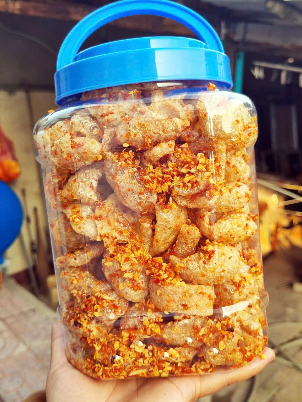 500gr Da heo phồng giòn mắm tỏi ớt ngon Nga Hoàng