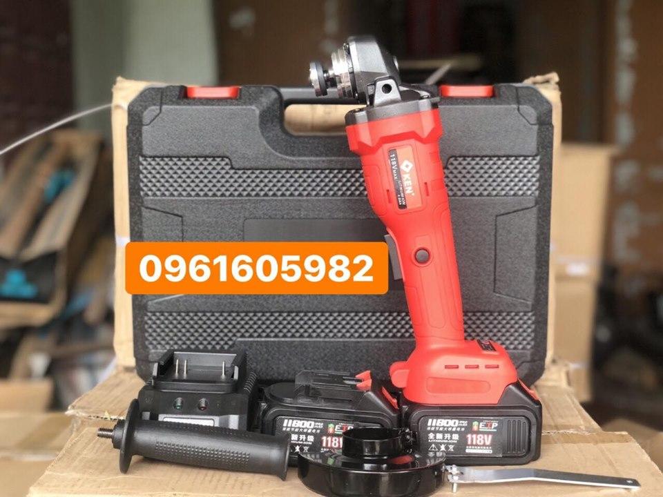 Máy mài pin KEN không chổi than -Tích hợp công nghệ pin Li-ion tiên tiến Trang bị sẵn 2 viên pin 118Vf dung lượng 4.0Ah