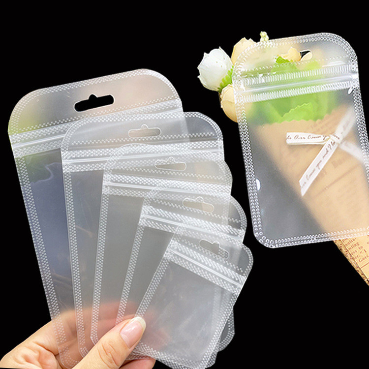 Túi zip một bên mờ một bên trong