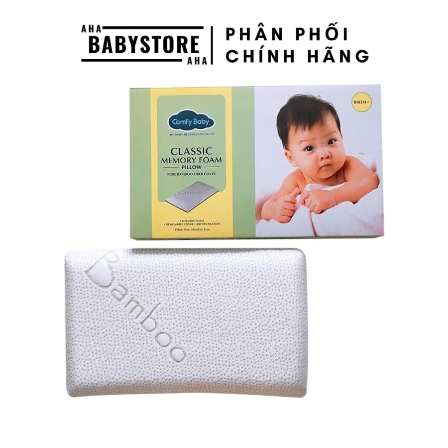 Gối cao su non chống ngạt vỏ sợi tre Bamboo kháng khuẩn tự nhiên, thấm hút mồ hôi tốt Comfybaby