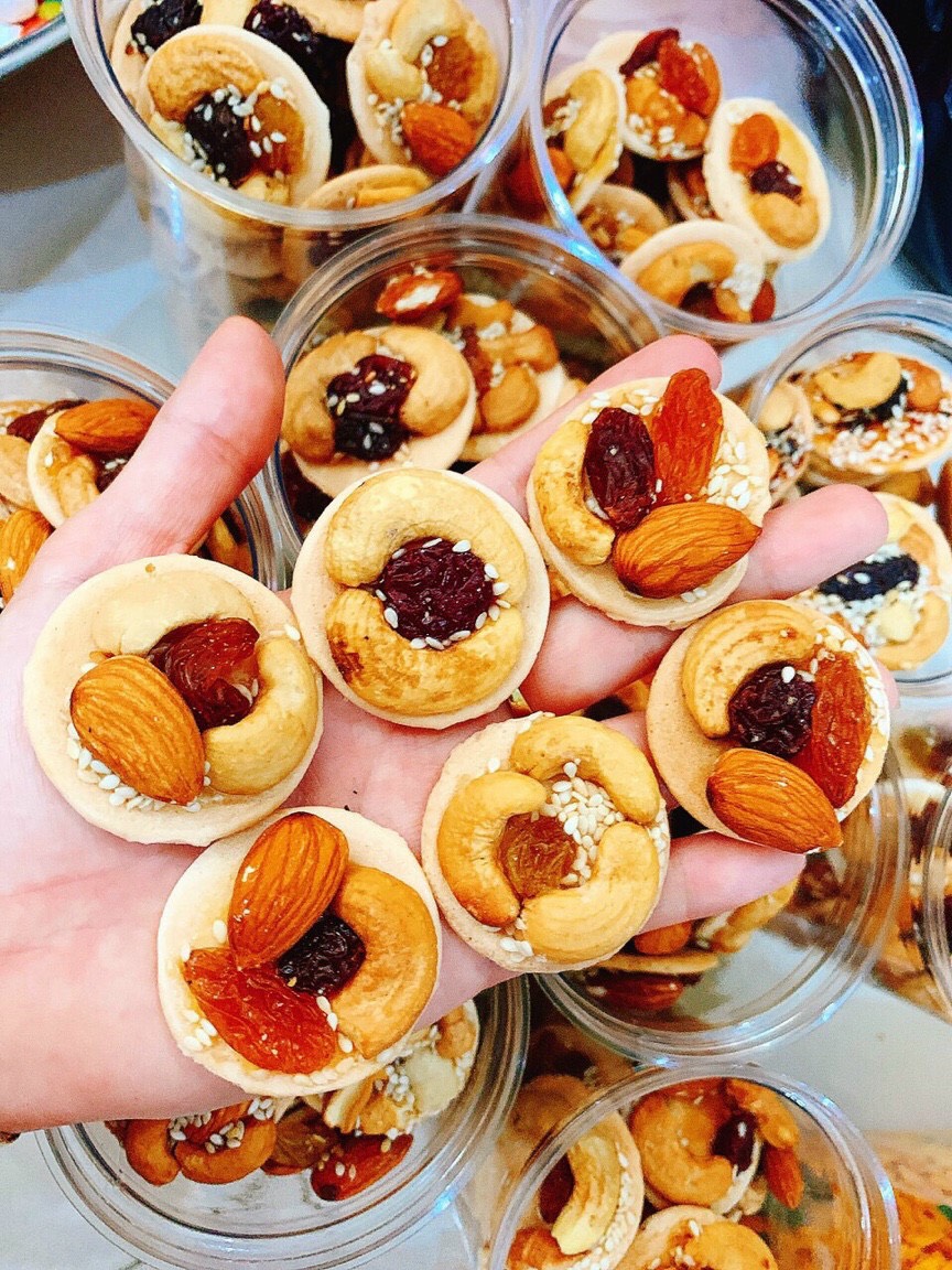 Bánh Đồng Tiền Hạt Điều Hạnh Nhân Trái Cây Sấy - Bánh quy Nhân Hạt dinh dưỡng