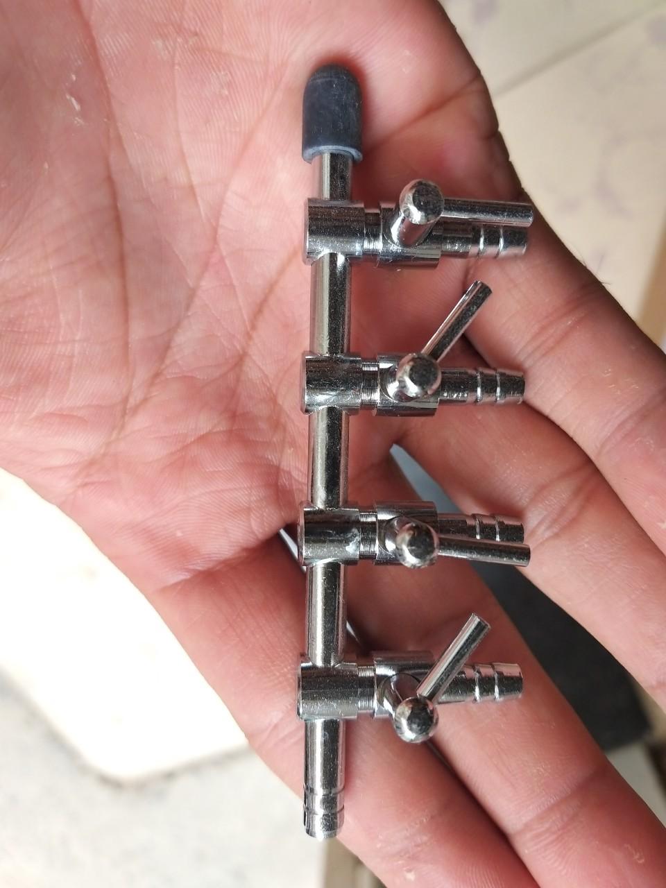 Van chia khí O2 thành 4 vòi bằng inox 304 kết hợp tăng hay giảm lượng khí O2