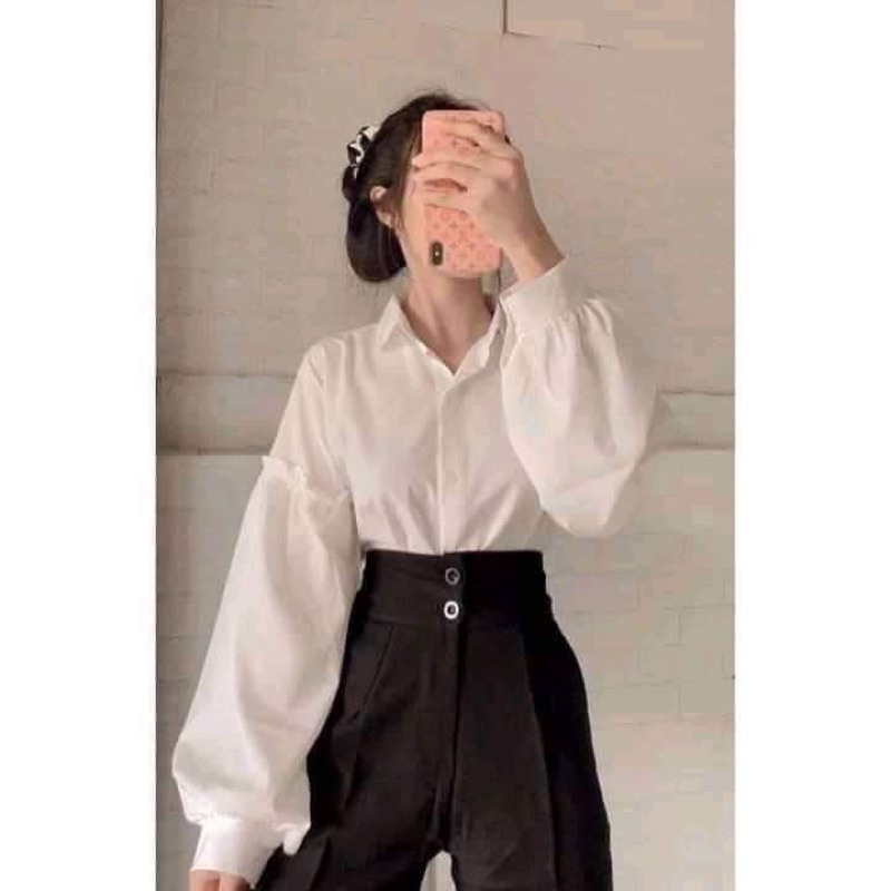 Quần tây 2nut baggy lưng cao 2 nút có bán nguyên set mã 702