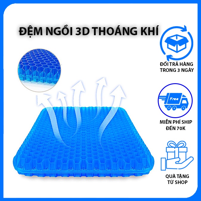 Đệm ngồi 2 lớp 3d thoáng khí - nệm lót ghế cao su non