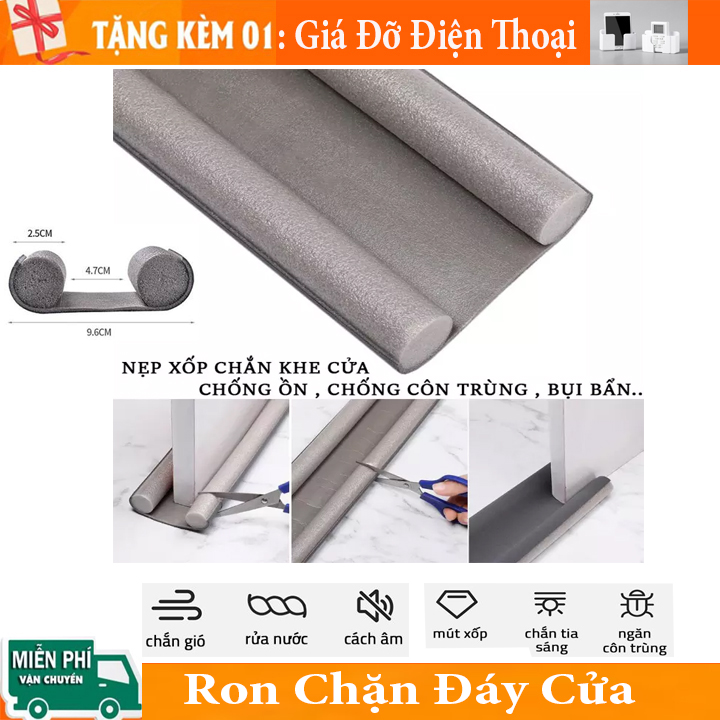Ron chặn cửa, Ron chặn khe cửa đa năng chống côn trùng, ngăn tiếng ồn, ngăn gió lùa, ngăn gió điều hòa, Miếng chặn khe cửa chống côn trùng, bụi bẩn, tránh kẹt chân bé dài 95cm