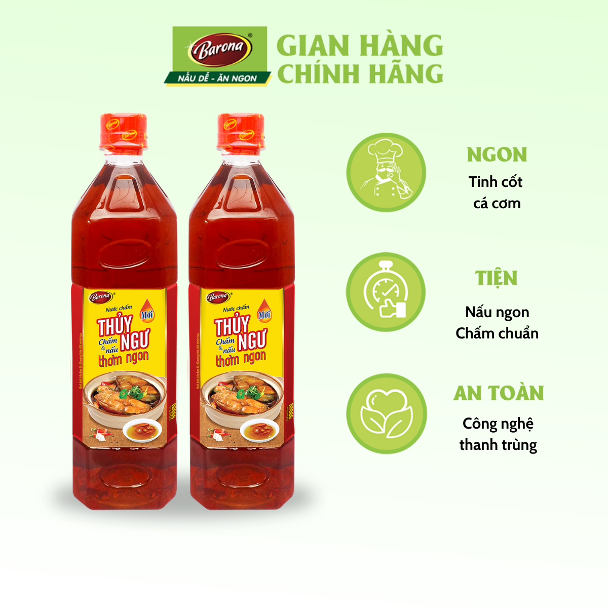 Combo 2 chai nước chấm thủy ngư barona 900ml