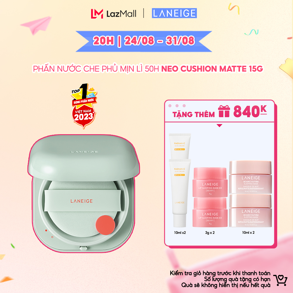 Phấn Nước Che Phủ Mịn Lì 50H Laneige Neo Cushion Matte 15G