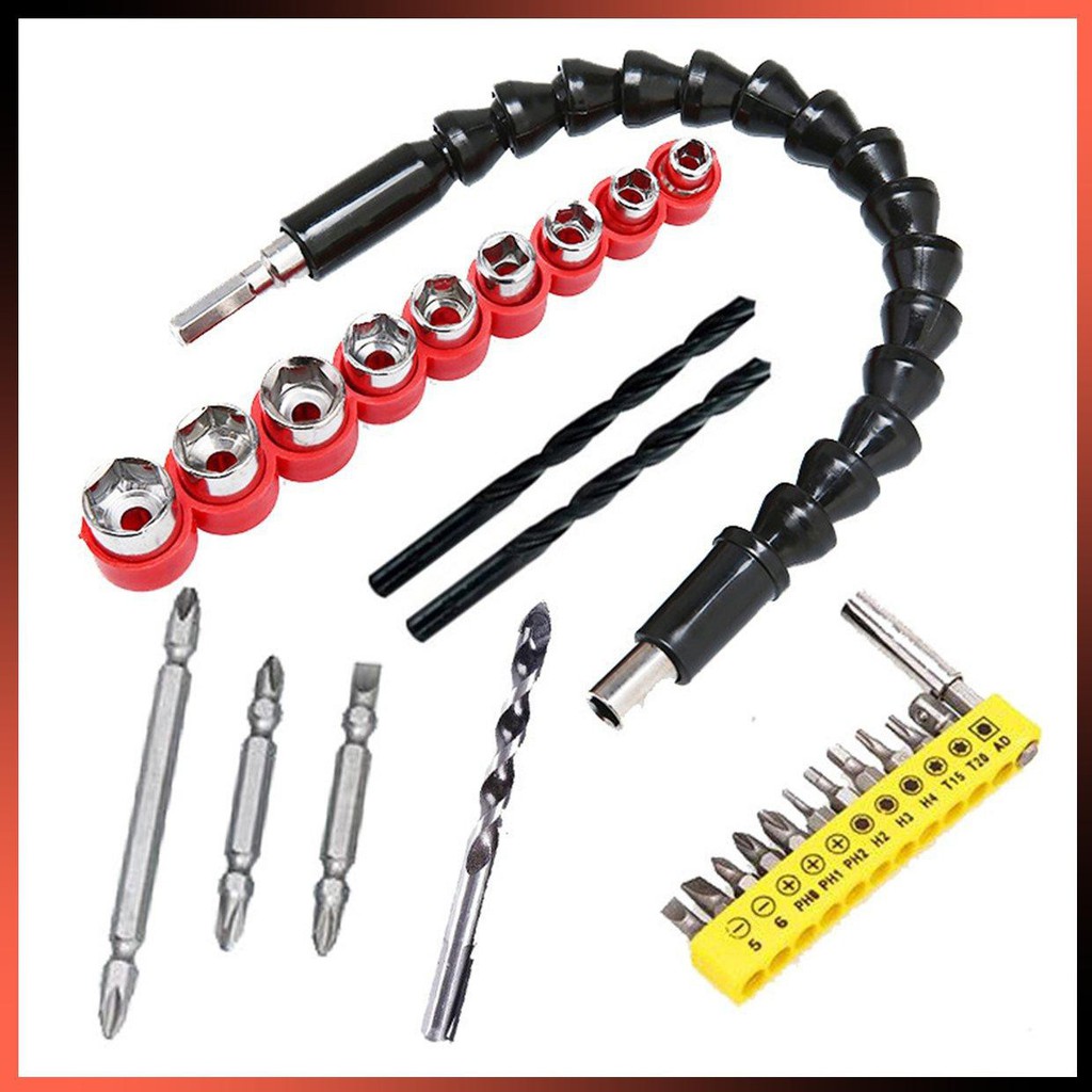 Bộ phụ kiện 29 chi tiết - Bộ phụ kiện máy khoan mũi khoan, đầu vít, ống nối cực tiện lợi 29 chi tiết