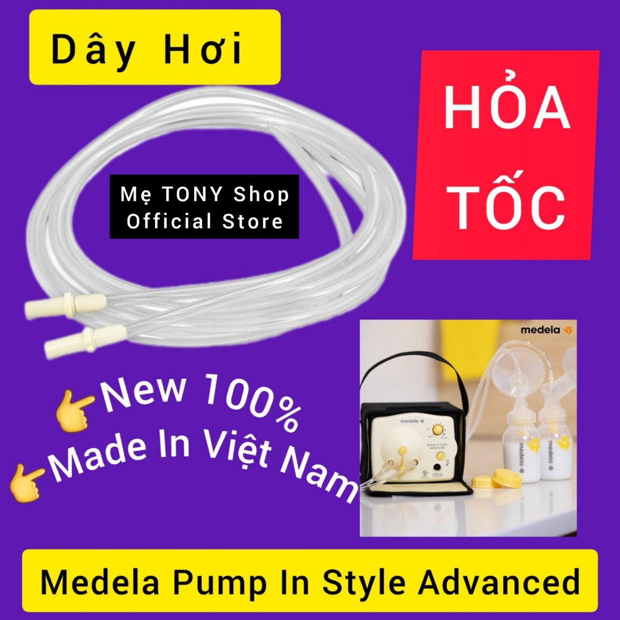 [Xem Clip Thực Tế]Dây Hơi Cho Máy Hút Sữa Medela Pump In Style Advanced (Hàng Phụ Kiện Thay Thế)