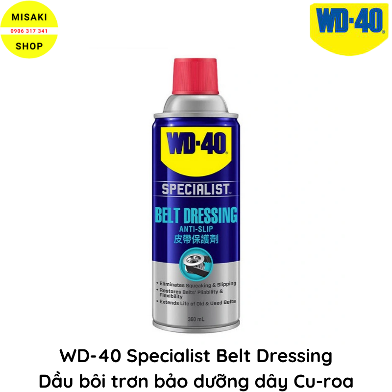 Dầu bôi trơn bảo dưỡng dây Cu-roa WD-40 Specialist Belt Dressing 360ml WD351013 [ Misakishop2020 ]