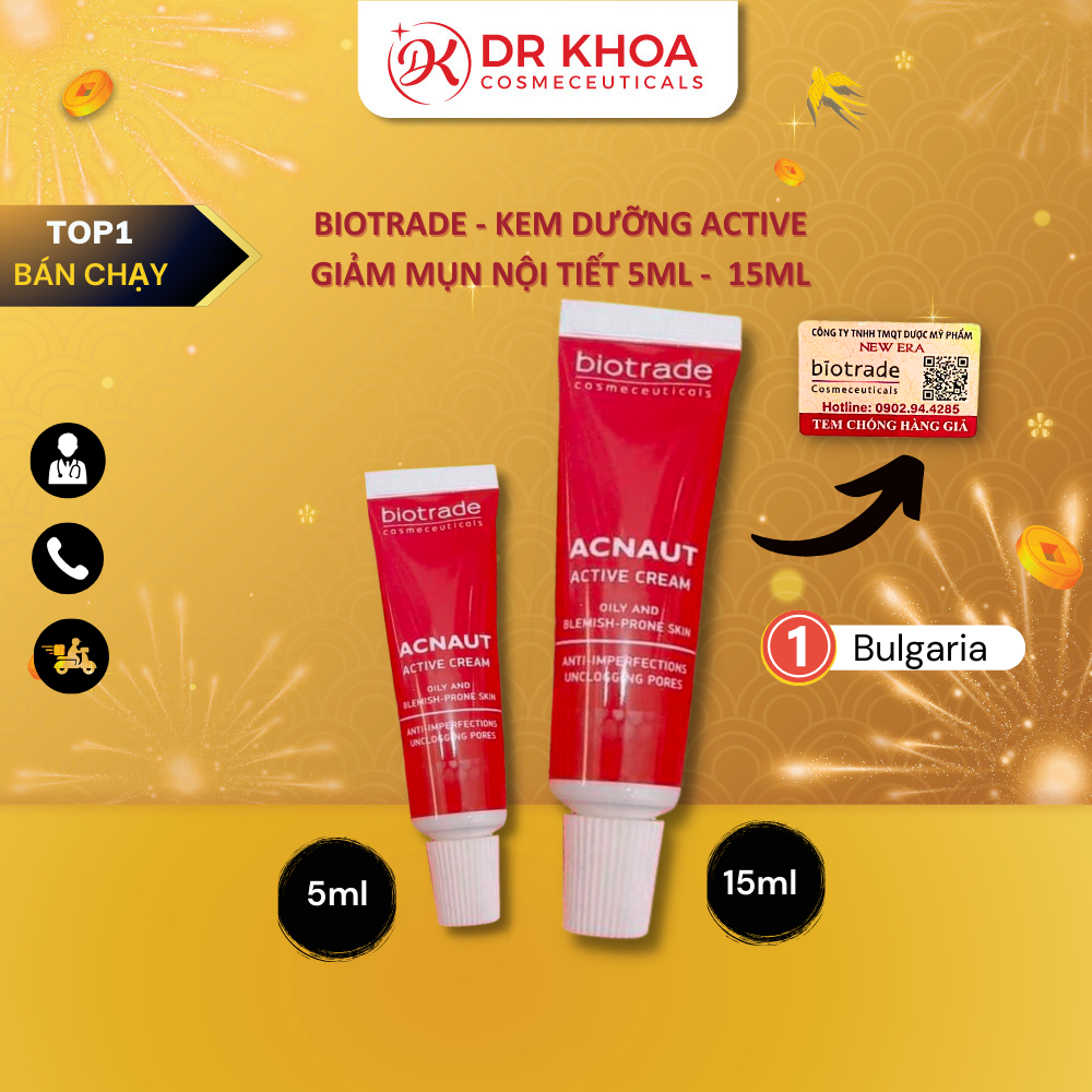 Kem mụn Biotrade Active Cream 5ml - 15ml chấm mụn