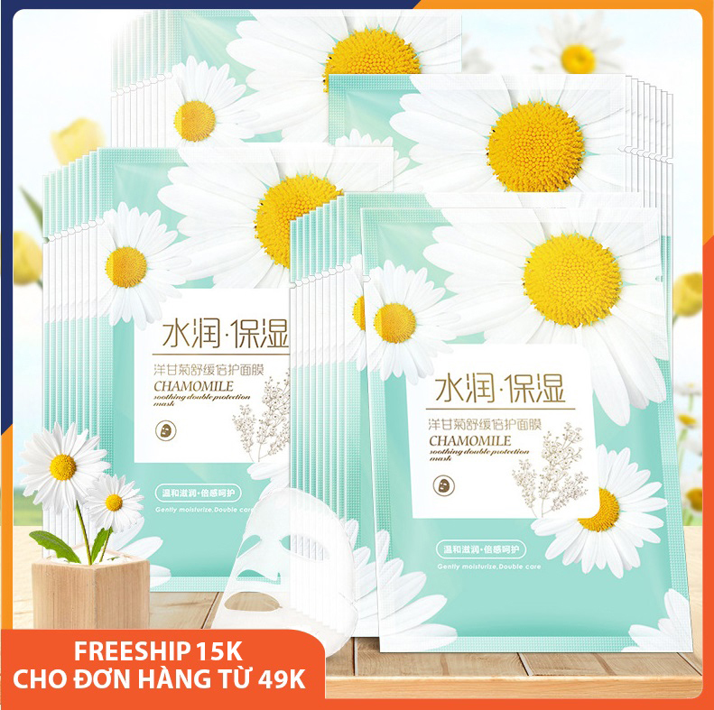 Combo 10 mặt nạ giấy dưỡng da hoa cúc giúp dưỡng ẩm, da sáng màu, làm săn và tăng độ đàn hồi,dưỡng trắng, thu nhỏ lỗ chân lông, cấp nước thải độc, phục hồi da, chống lão hoa, mặt nạ giấynội địa Trung 3D Melystore SPU091