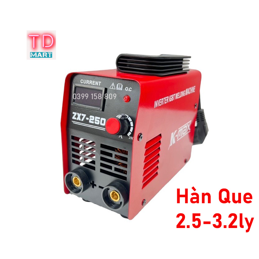 Máy hàn que mini k-max 250a chuyên hàn que 2.5 ly