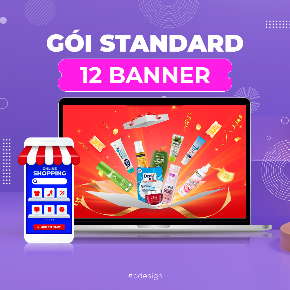 [[ GÓI STANDARD ]] Thiết kế gian hàng gói STANDARD 12 banner chất lượng cao - B Design