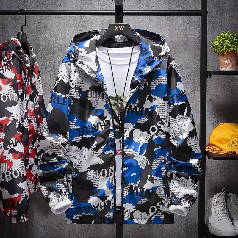 [HCM]Áo Khoác Dù Phượt Nam Nữ 2 Lớp In 3D Rằn Ri Phối Màu Cá Tính Đẹp Mẫu Mới Nhất TP14