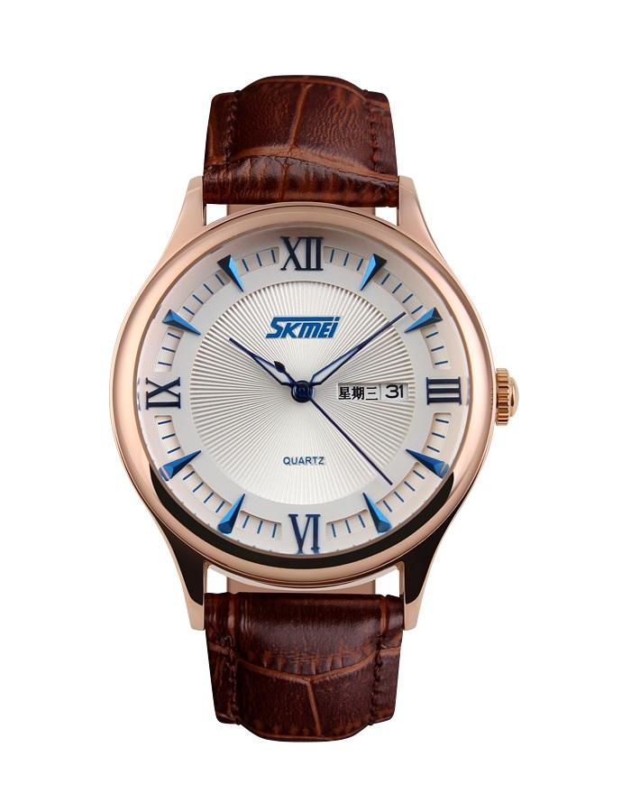 Đồng hồ nam dây da skmei 9091cl