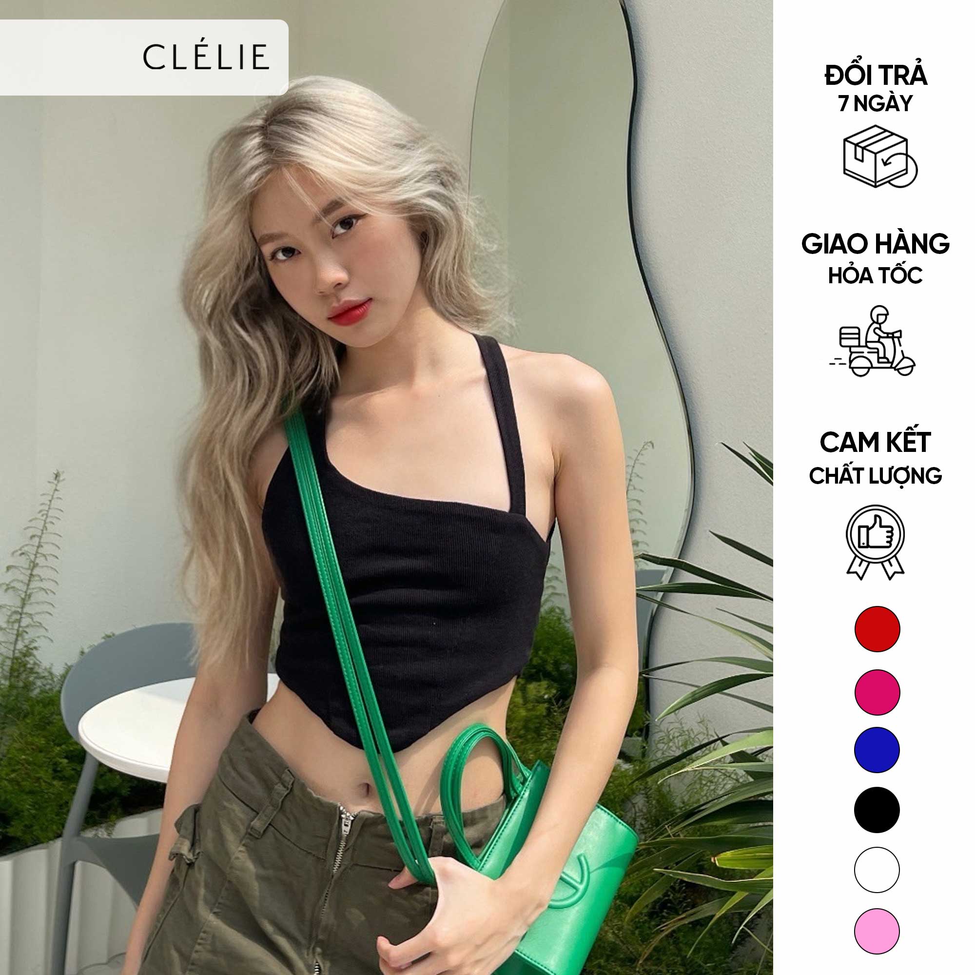 Áo croptop nữ 2 dây hở lưng | keva top - clélie