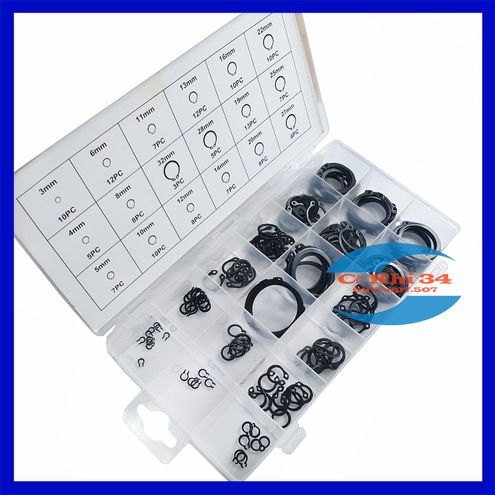 Hộp Vòng Phanh Chân Trục Trong Và Ngoài 150 chiếc nhiều size kích cỡ