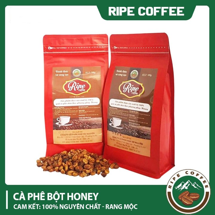 [Hàng cao cấp] Combo1kg Cà phê HONEY, Cà phê phin, Cà phê bột, Cà phê rang xay,Cà phê nguyên chất, Rang mộc, Không phụ gia và hương liệu, Cà phê Buôn Ma Thuột, RIPE COFFEE-Cà phê chín đỏ, thơm mùi trái cây,vị thanh,ngọt dịu nhẹ
