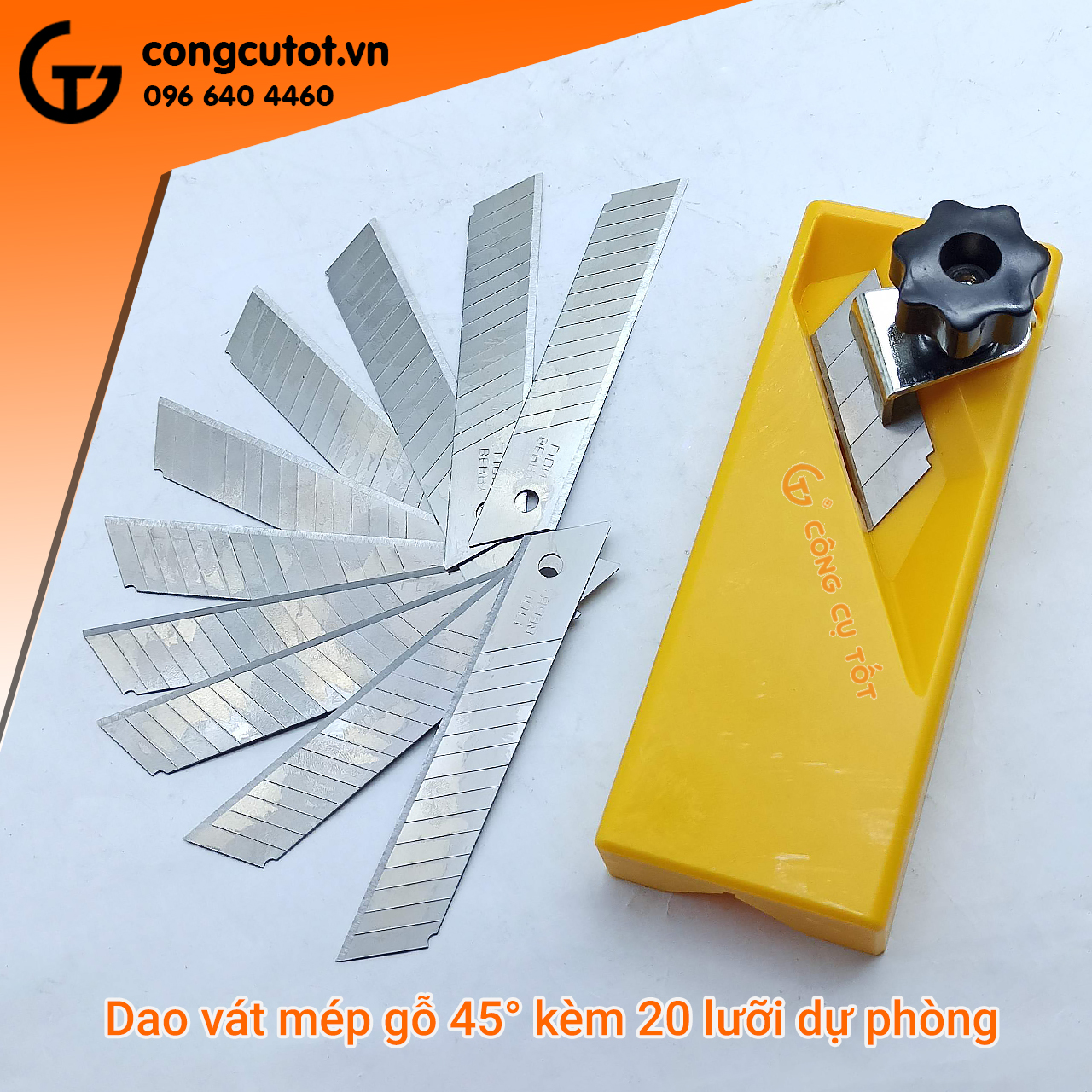 Dao cắt chỉ và gọt chỉ vát mép gỗ 45 độ TẶNG 20 lưỡi dao dự phòng
