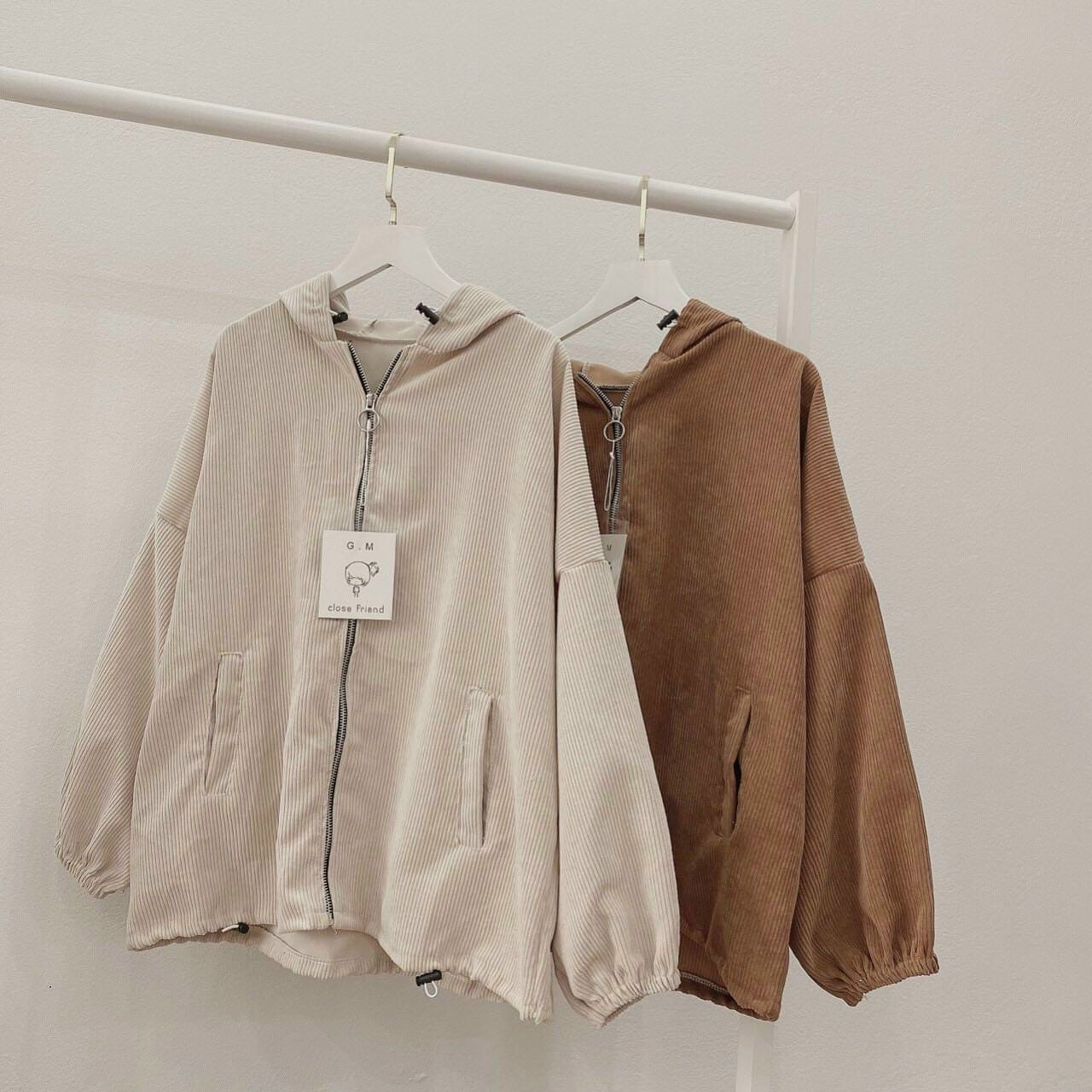 [GIẢM 10K CHO ĐH 119K]Áo Khoác Nhung Nữ Dây Néo Tròn Phối Nón Kiểu Dáng Trẻ Trung Sành Điệu ROSS FASHION