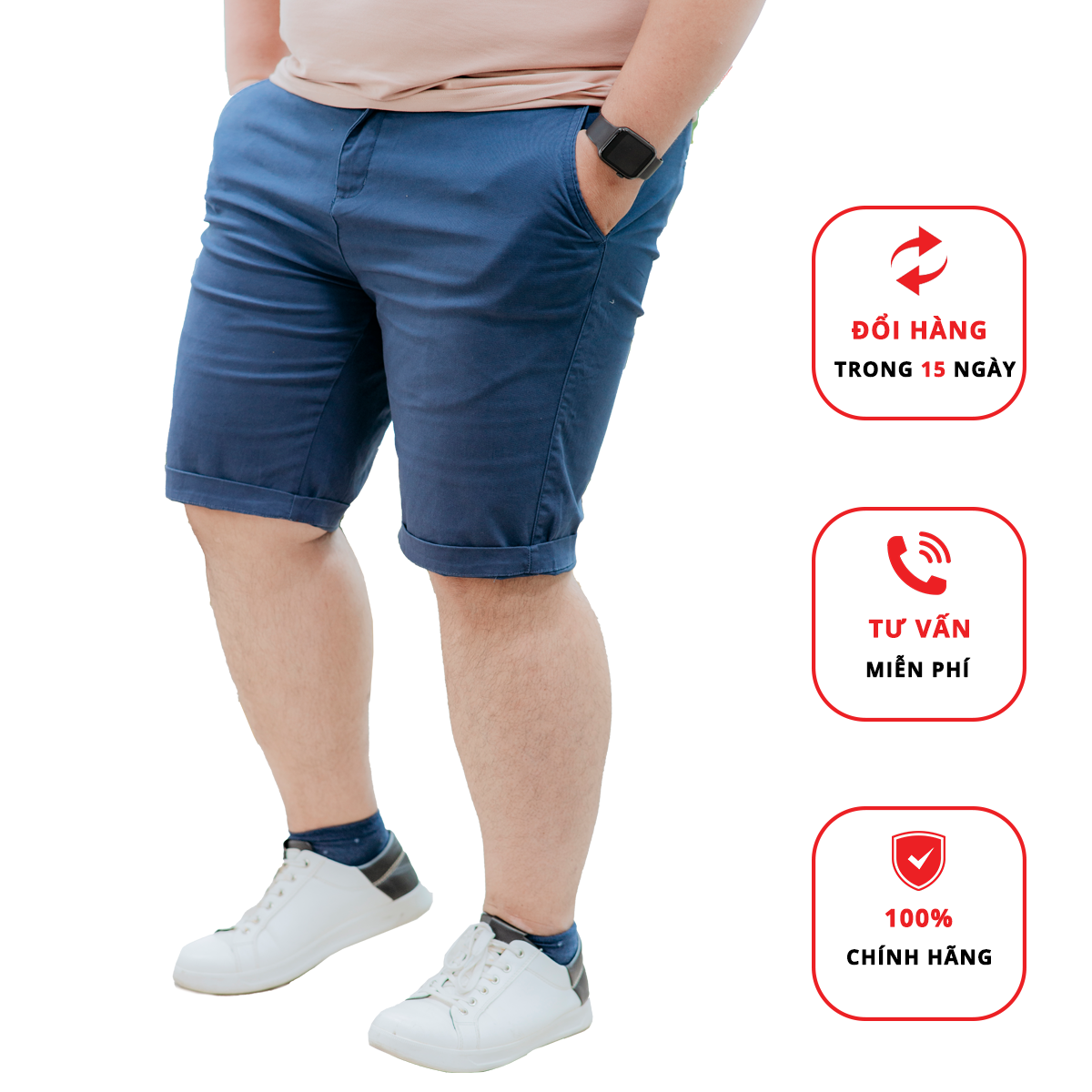 Quần short kaki big size màu xám xanh trẻ trung dễ phối đồ, quần short kaki big size akyoo 80-140kg