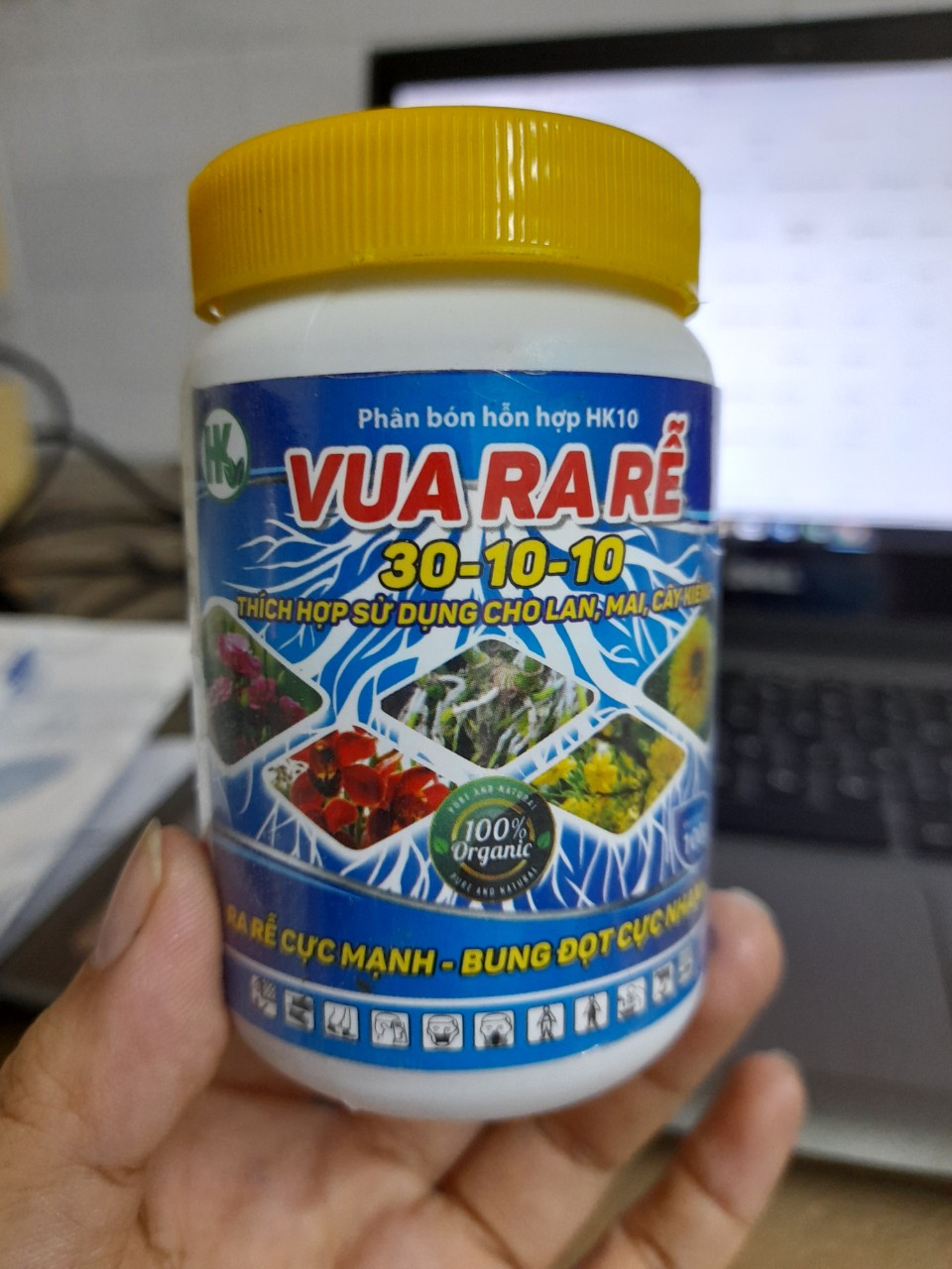 VUA RA RỄ  30-10-10+TE hủ 100gr-THÍCH HỢP SỬ DỤNG CHO LAN, MAI, CÂY KIỂNG- Bật rể, kích mầm