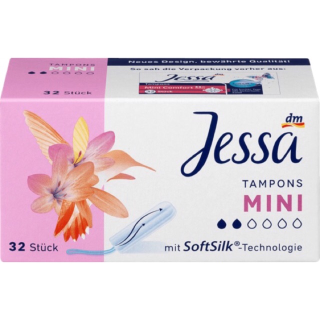 Tampon Jessa Mini 2 giọt - Tampon Jessa - Băng vệ sinh dạng nút Tampons Jessa