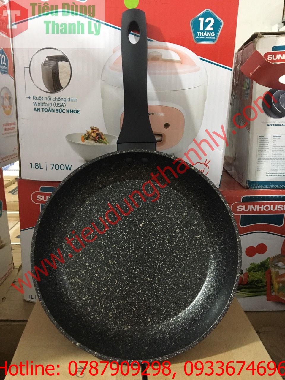 Chảo đá hoa cương đáy từ sunhouse sfp24b - hàng trưng bày