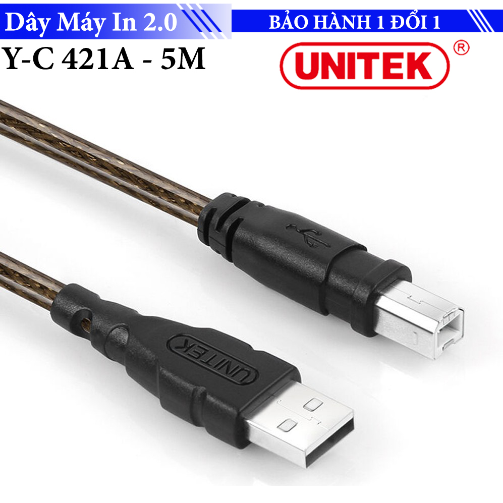 Dây cáp usb máy in 2.0 unitek 5m y-c421a - chống nhiễu
