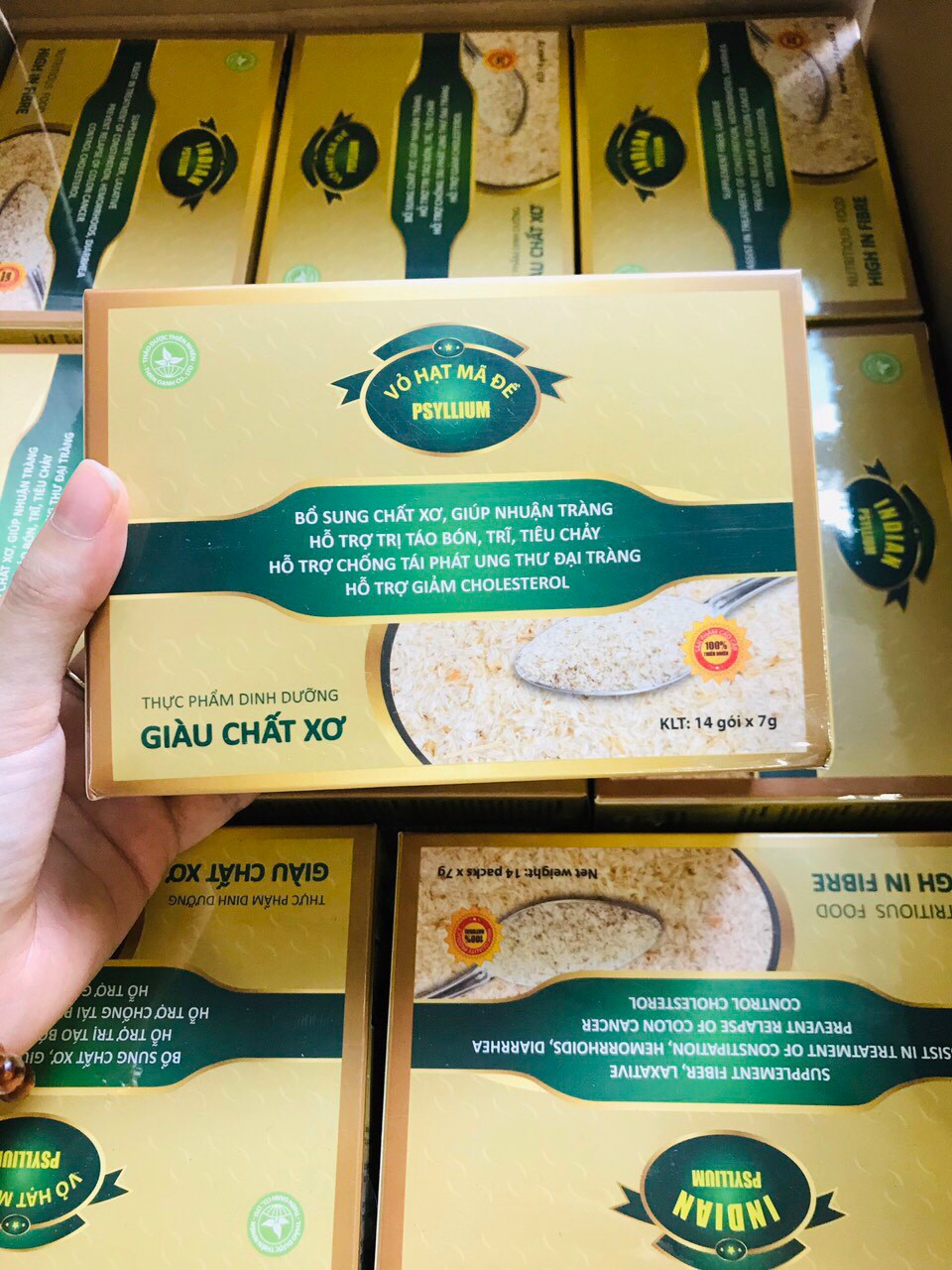 Vỏ hạt mã đề psyllium ấn độ hộp 100gr