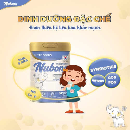 sữa nubone số 2 cho trẻ 1 đến 3 tuổi lotte foods hàn quốc