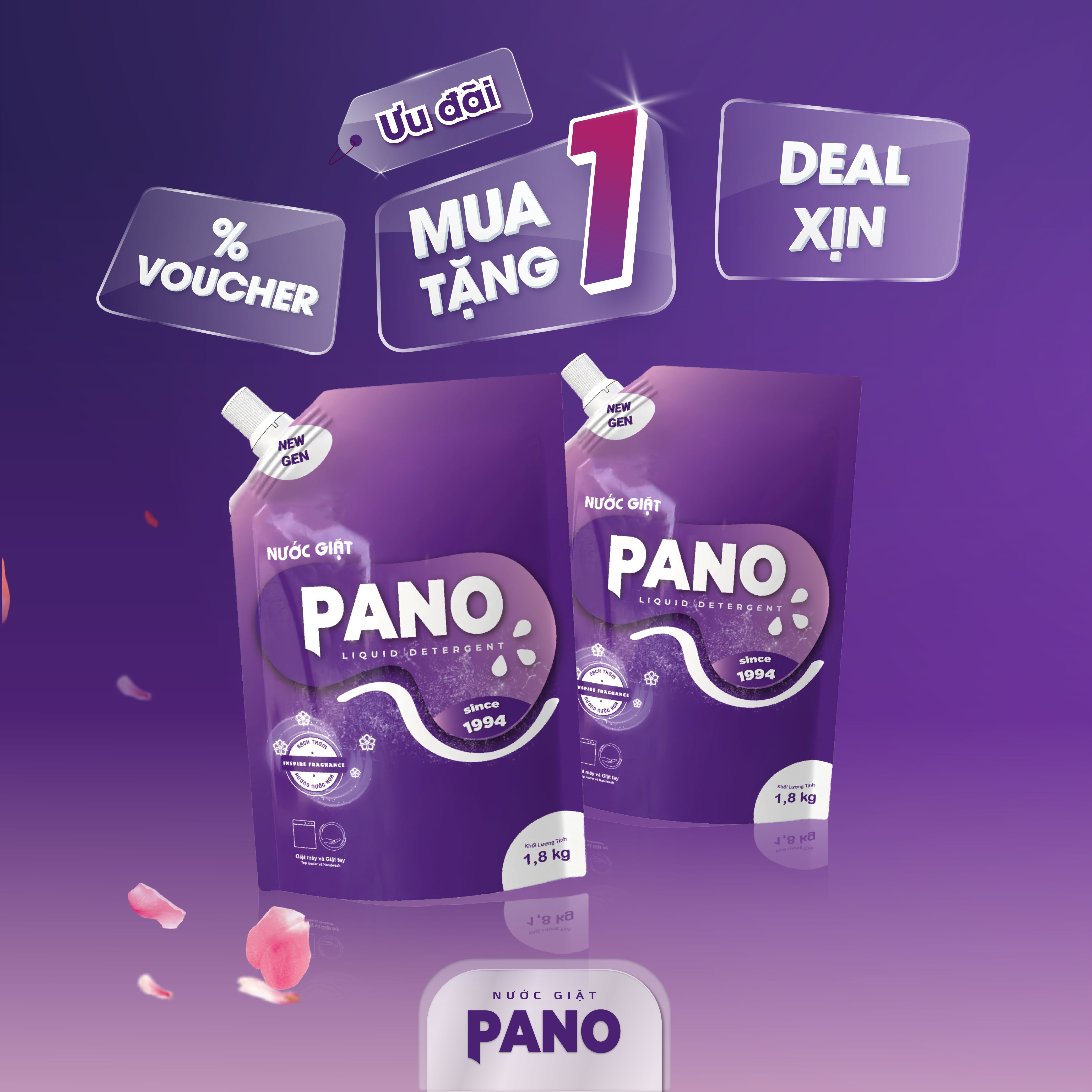 [MUA 1 TẶNG 1] Nước Giặt Pano Elegant TÍM, Vẻ Đẹp Vượt Thời Gian, Tuyên Ngôn Cá Tính, An Toàn Da Tay.