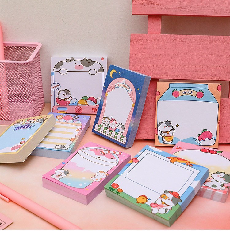❣️Ảnh thật❣️Giấy Ghi Nhớ Bò Sữa- Giấy Note Bò Sữa- Giấy Nhớ Bò Sữa
