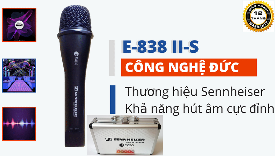 [HCM][ GIÁ CỰC SỐC ] Micro Có Dây Hát Karaoke Loại Tốt Nhât Hiện Nay Sennheiser E 838II-S Cao Cấp Micro Có Dây Sennheiser E838II-S Hộp Nhôm Chống Nhiễu Hát Nhẹ Chất Âm Sáng Hỗ Trợ Karaoke Cho Loa Kéo Di Động Dàn Karaoke Gia Đình BH 12 TH