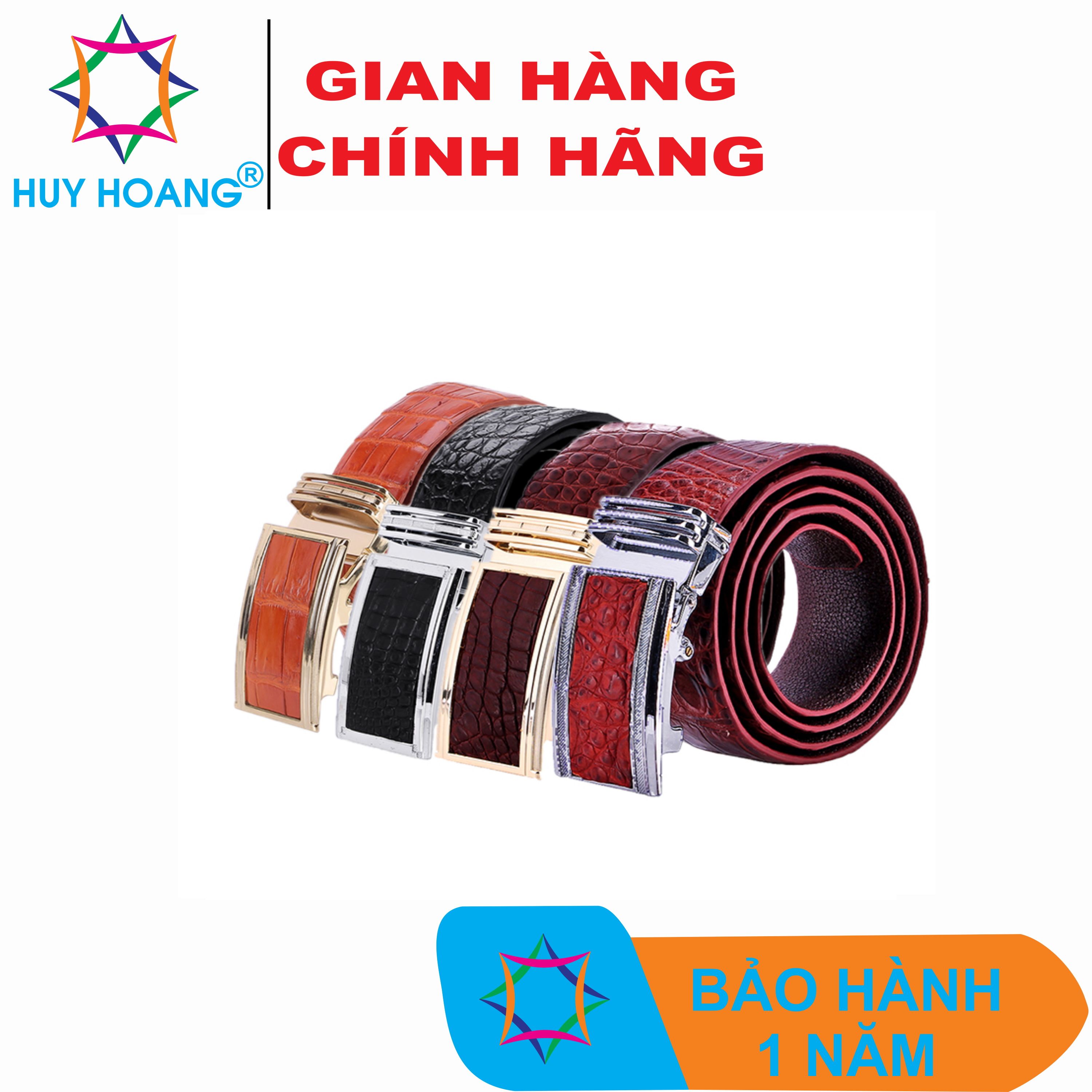 Dây nịt nam da cá sấu gai đuôi 4p màu đen, nâu đất, nâu đỏ, vàng bò hk4721-22-23-25